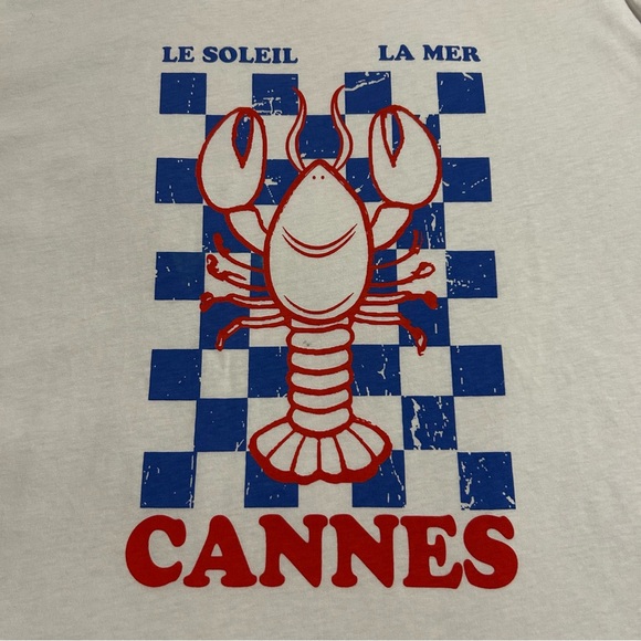 NWOT Primark Women’s White Relaxed Fit T-Shirt ‘Cannes’ Sz L - Picture 5 of 7